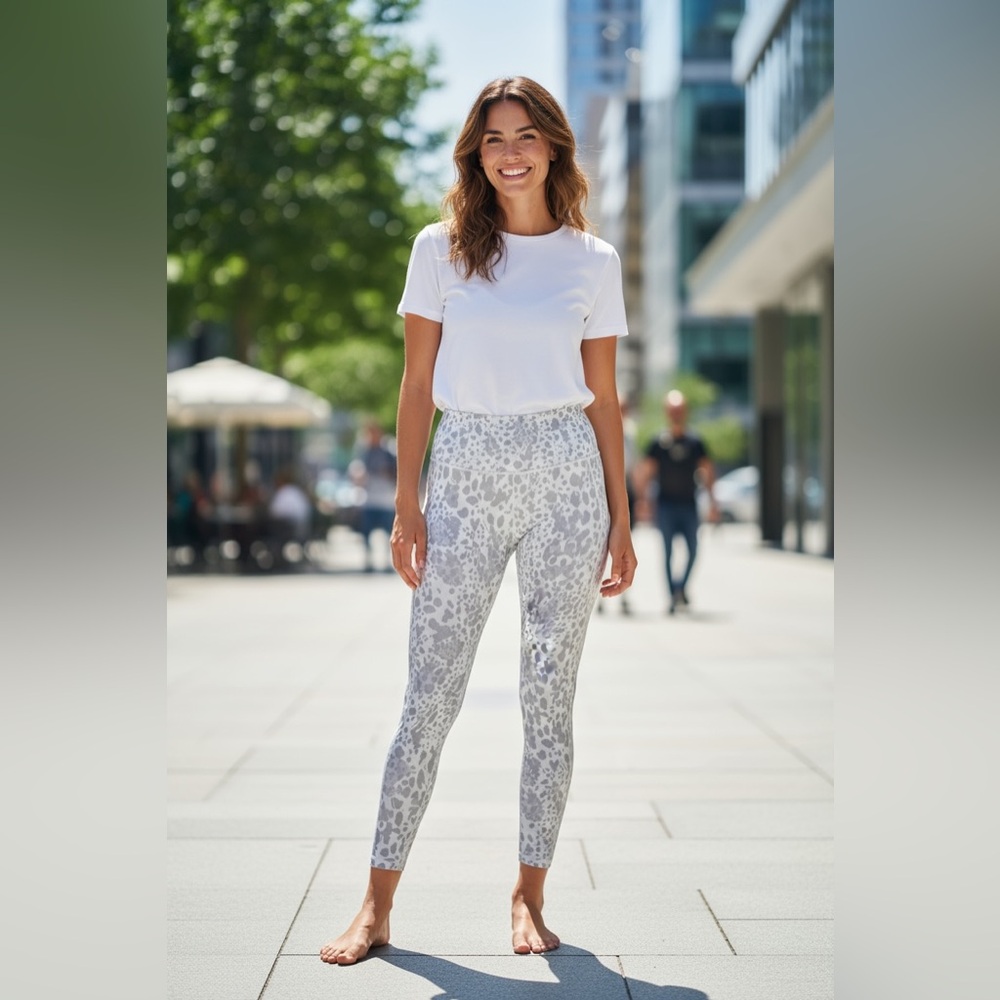 Lululemon Gray Leopard Patterned Leggings